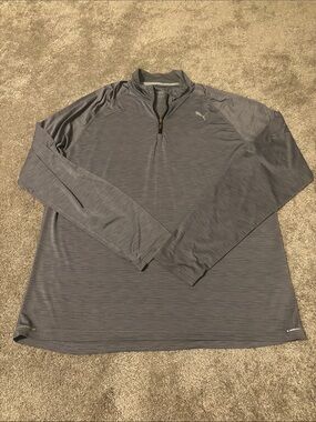 Puma Gray Men's Quarter-Zip Performance Pullover